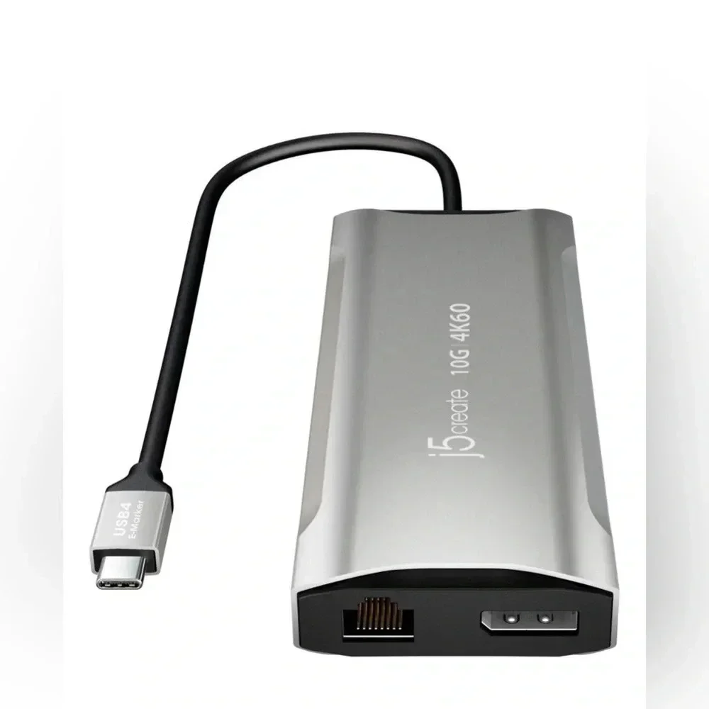 NEW j5create - 4K60 Elite USB-C Triple-Monitor 10Gbps Mini Dock - Space Grey - Picture 5 of 12